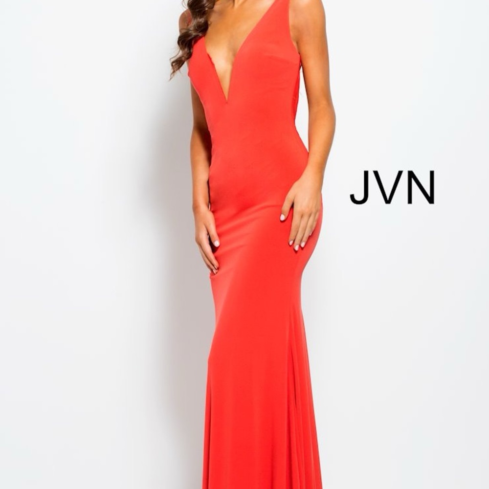 JVN Vibrant Red Prom Dress